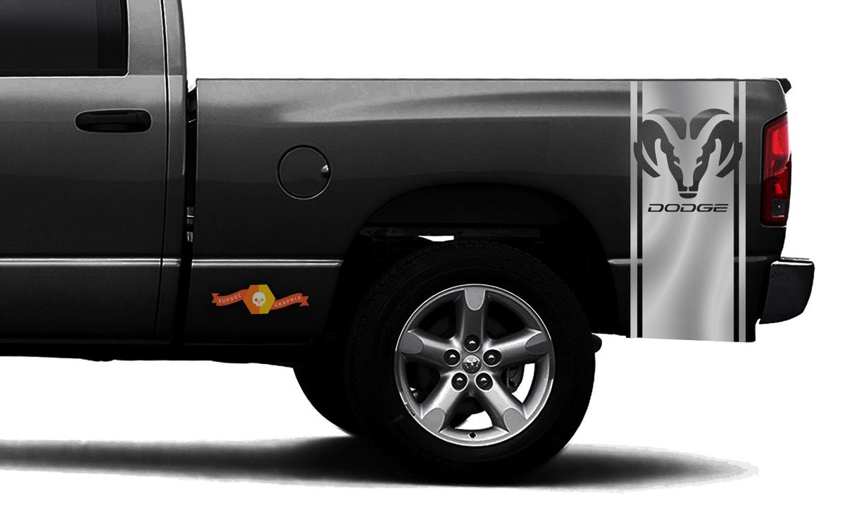 DODGE RAM 1500 VINYL DECAL bed side stripe racing CHROME sticker DODGE Ram #92
