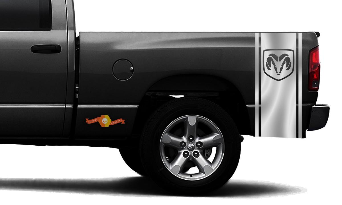 DODGE RAM 1500 VINYL DECAL bed side stripe racing CHROME sticker DODGE Hemi #94