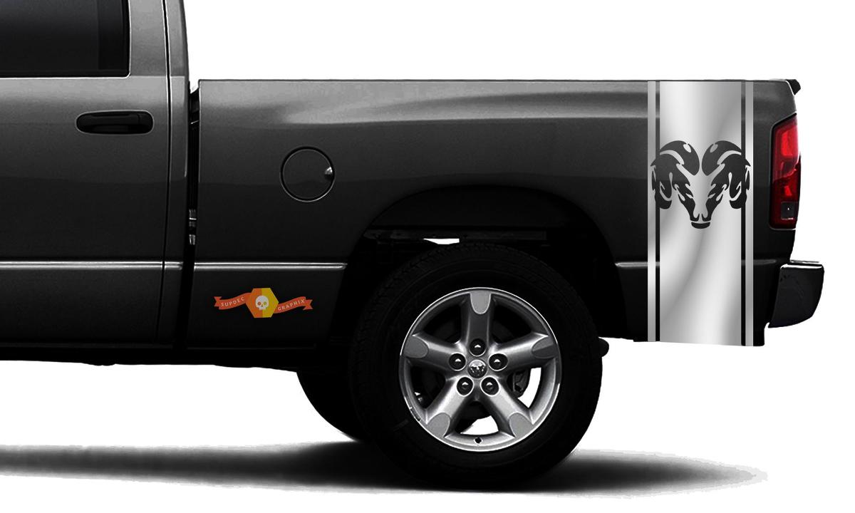 DODGE RAM 1500 VINYL DECAL bed side stripe racing CHROME  sticker Ram Hemi #99