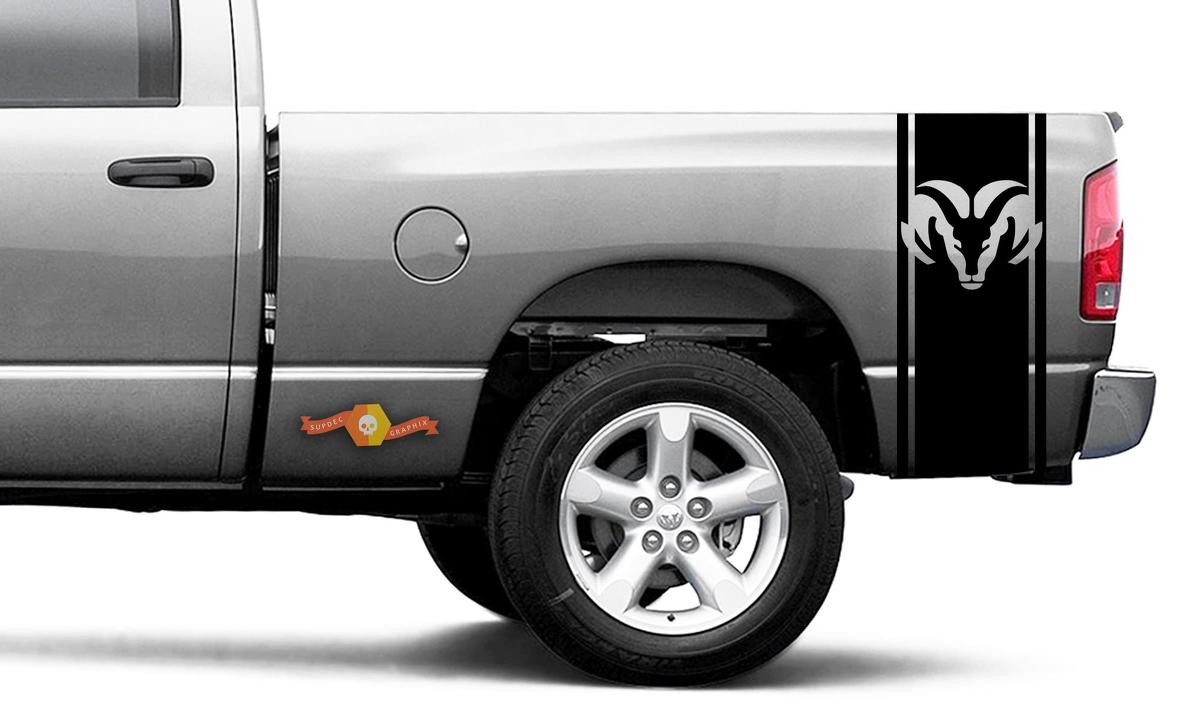 DODGE RAM 1500 VINYL DECAL bed side stripe racing Hemi Ram sticker  #111