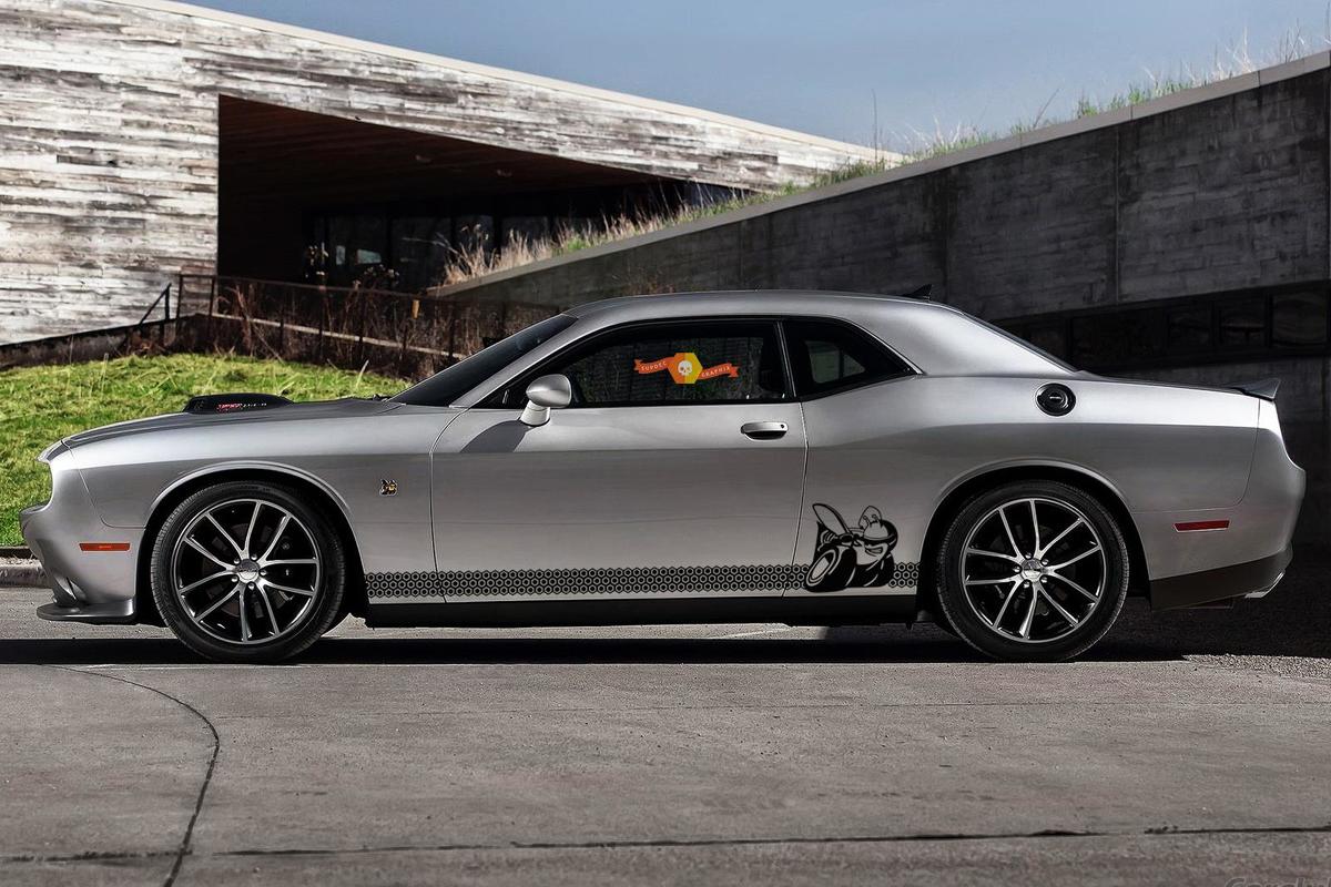 2X 2009-2018 Dodge Challenger Scat Pack Rocker Panel Stickers Decals Stripe Vinyl Graphics