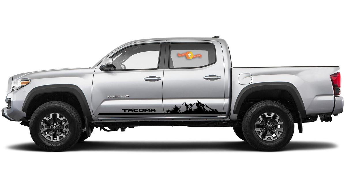 2X Toyota Tacoma 2016-2019 side skirt Vinyl Decals graphics rally sticker kit -1