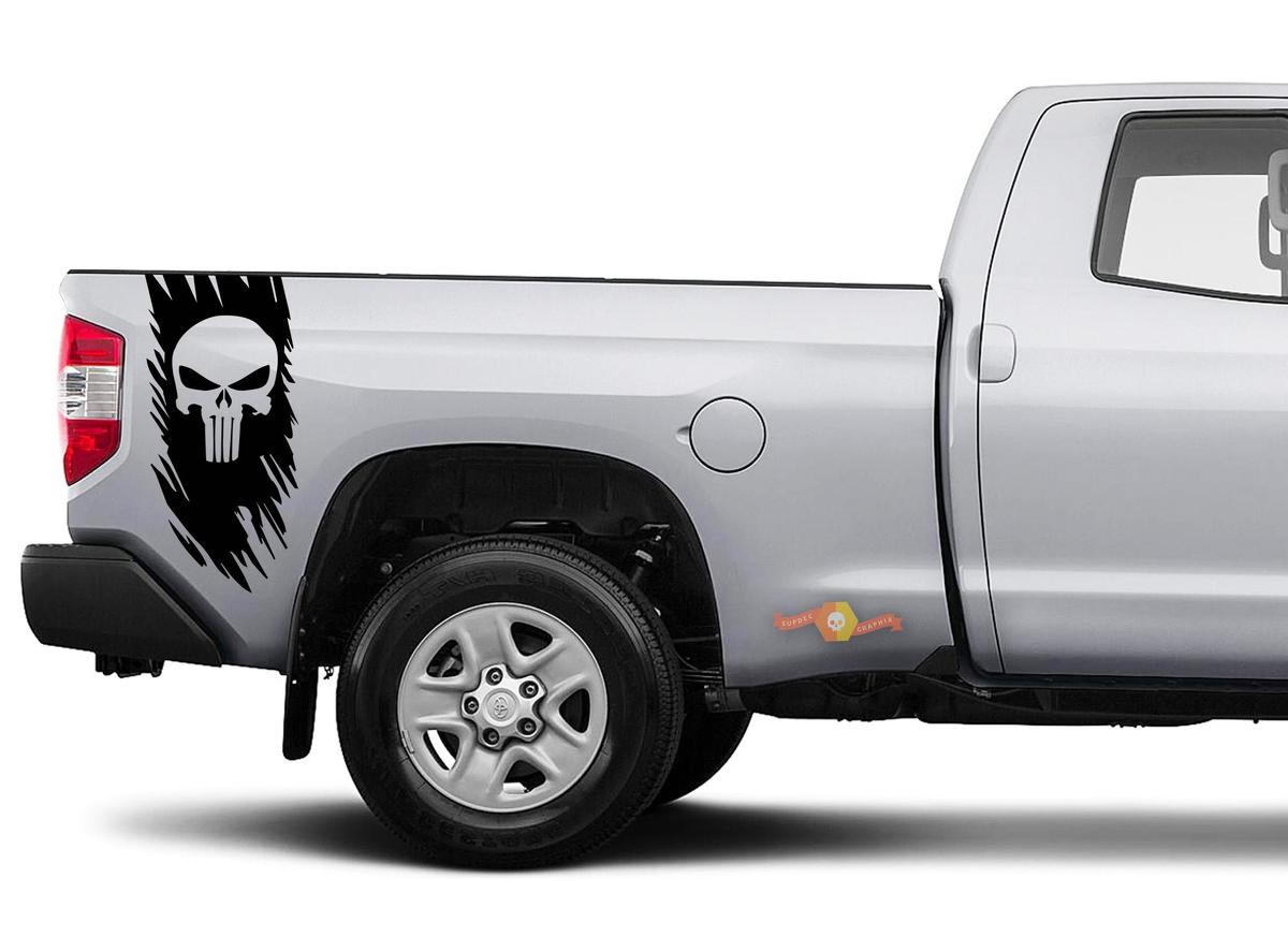 Dodge Ford Toyota Nissan Chevy Truck Off Road Punisher Skull Edition Decal Sticker Vinyl Truck Bed Side Graphic
