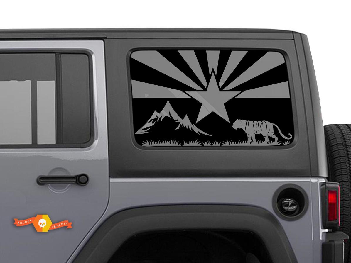 Arizona Flag Tiger Mountains Decal for Jeep Wrangler Window
