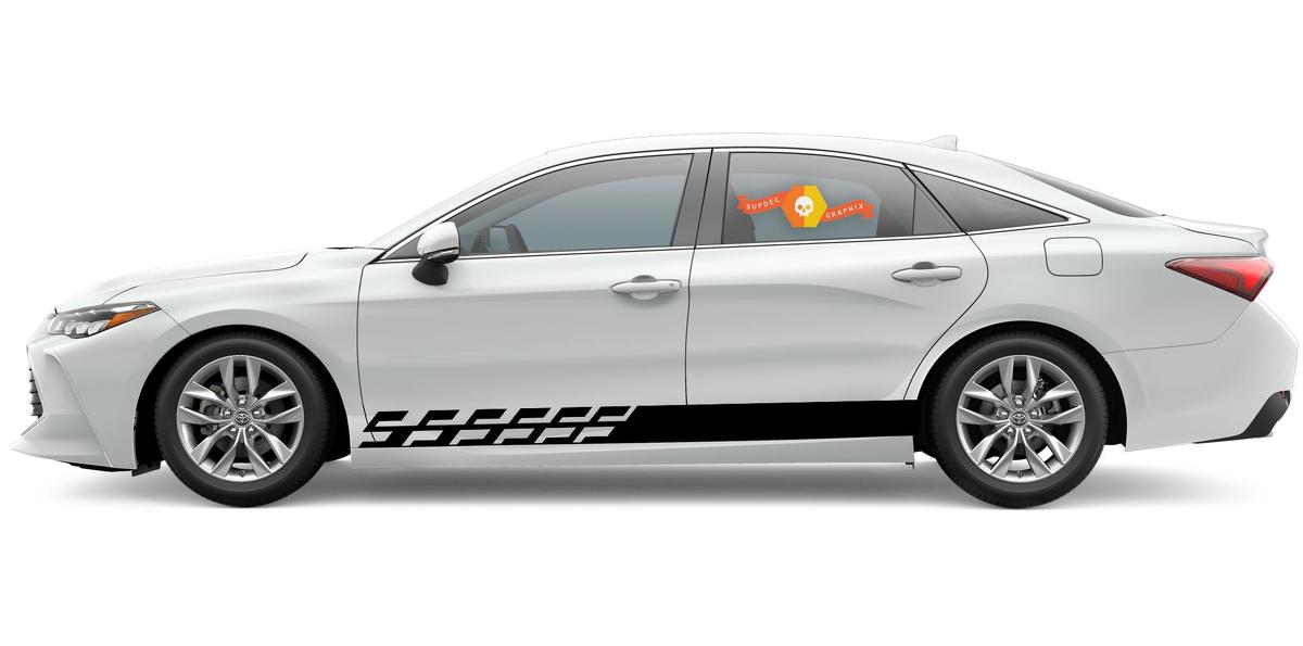 Racing rocker panel stripes vinyl decals stickers for Toyota Avalon Touring