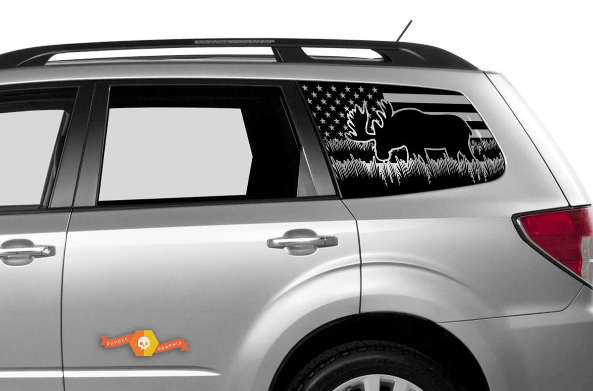 Hardtop USA Flag Moose Windshield Sticker Decal - 97

