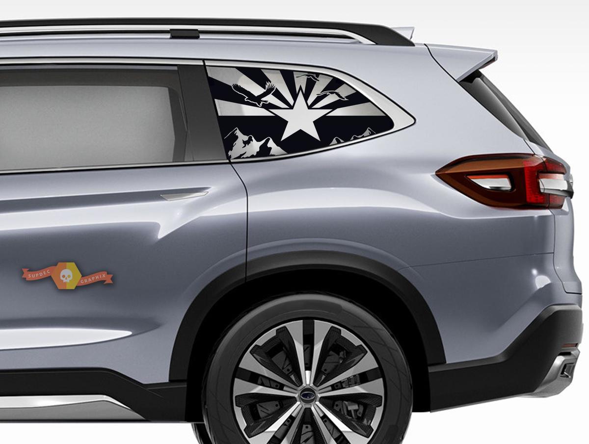 Hardtop USA Flag Mountains Flag Arizona Windshield Sticker Decal - 104