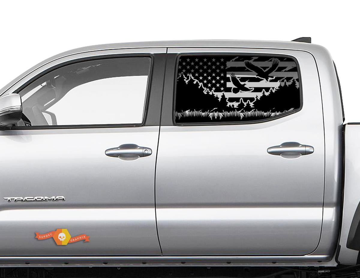 Hardtop USA Flag Mountain Eagle Windshield Sticker Decal - 119