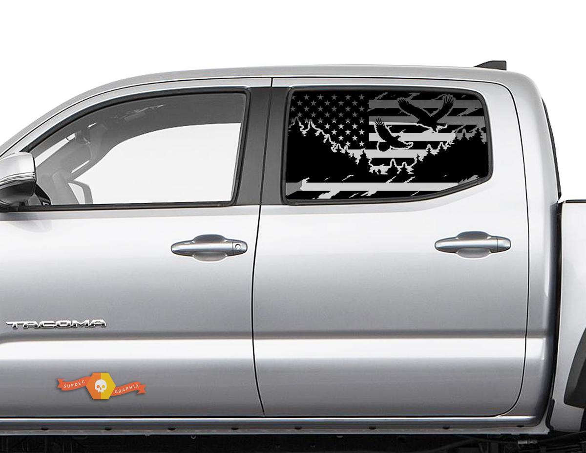 Hardtop USA Flag Mountain Eagle Windshield Sticker Decal - 120