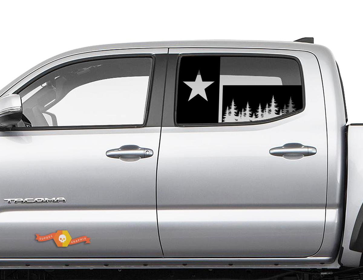 Texas Flag Forest Side Window Decals Stickers for Toyota Tacoma 4Runner Tundra