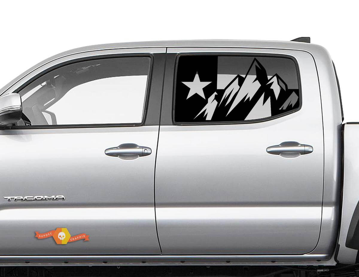 Flag Texas Mountains Side Decal Stickers for Toyota Tacoma 4Runner Tundra
