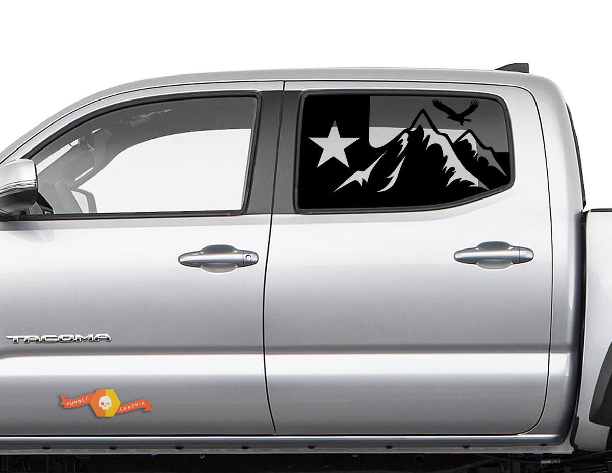 Hardtop Flag Texas Mountains Eagle Windshield Sticker Decal - 145
