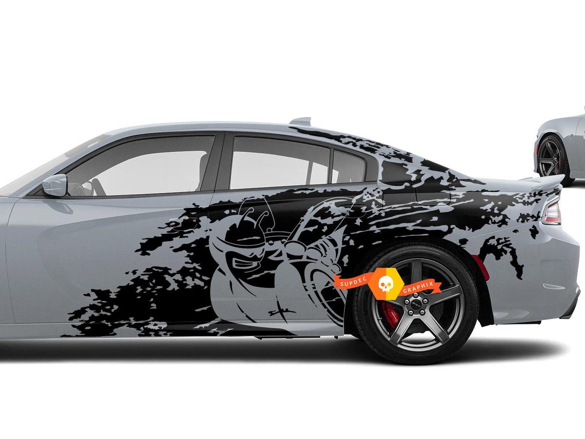 Dodge Challenger Charger ScatPack style Splash Grunge Stripes Kit Hell Cat Vinyl Sticker Decal Graphic