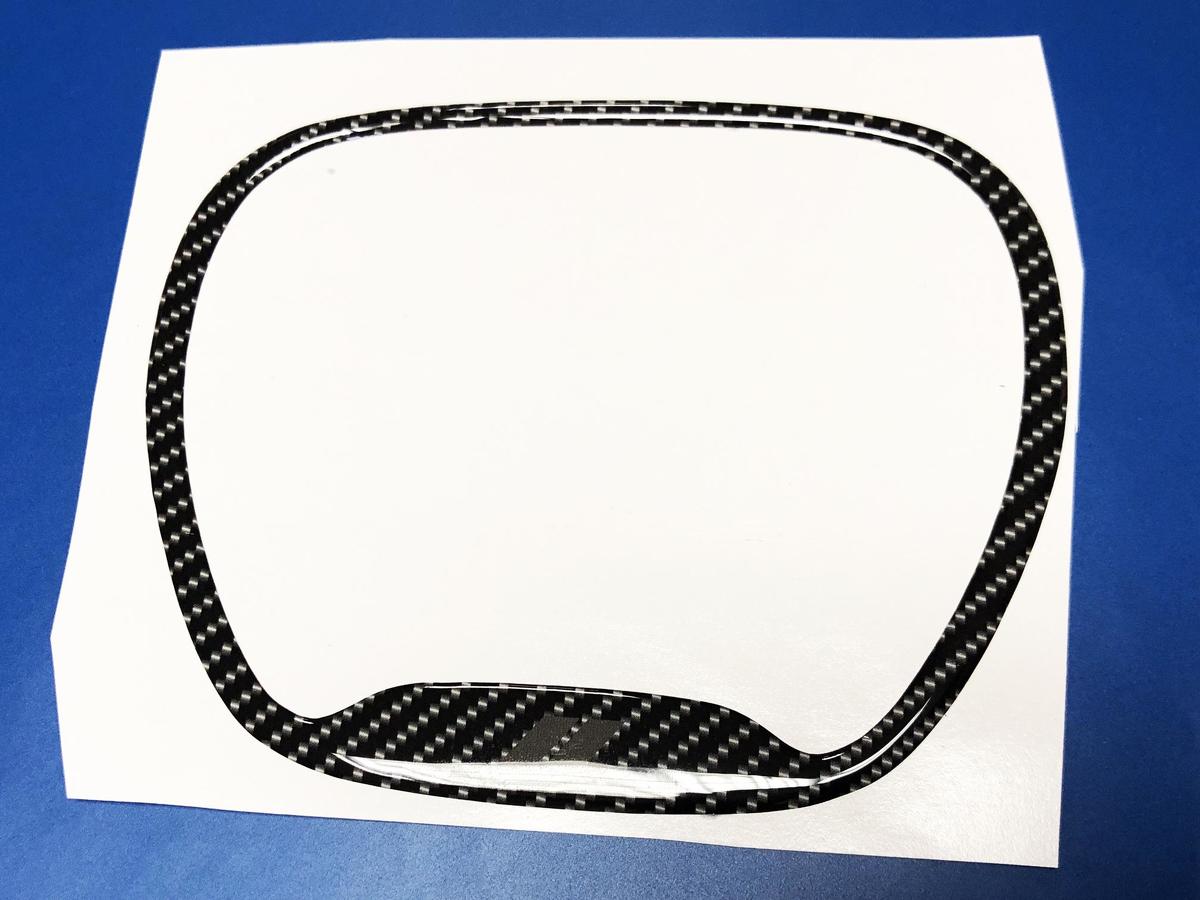 Steering WHEEL TRIM RING Carbon imitation with Grey Red hatch marks domed Sticker Decal Dodge