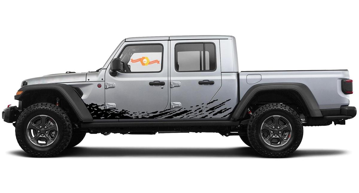 Grunge Splash Traces of dirt for rocker panel for Jeep Gladiator 2019 2020 2021 for both sides