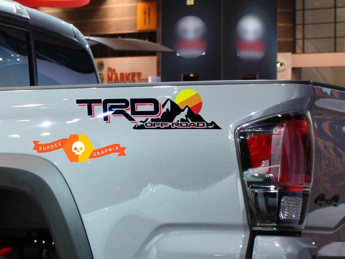 TRD Off Road Vintage Sunset Style 4x4 PRO Sport Off Road Side Vinyl Stickers Decal Toyota Tacoma Tundra FJ Cruiser