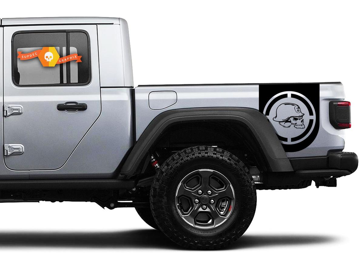 Pair of Jeep Gladiator Side Door Stripes Metal Mulisha Aim Stickers Decals Vinyl Graphics Stripe kit for 2020-2021 for both sides
