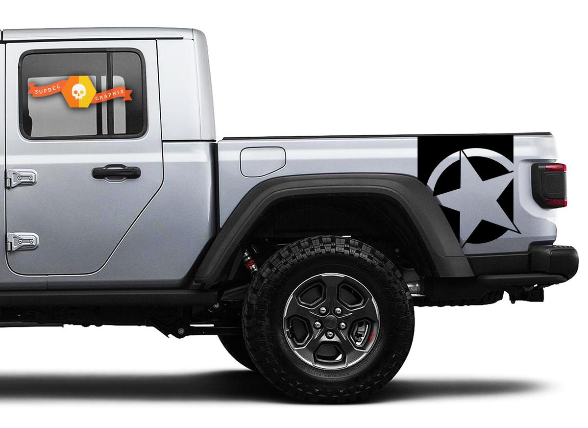 Pair of Jeep Gladiator Side Door Stripes Star Stickers Decals Vinyl Graphics Stripe kit for 2019 2020 2021 for both sides