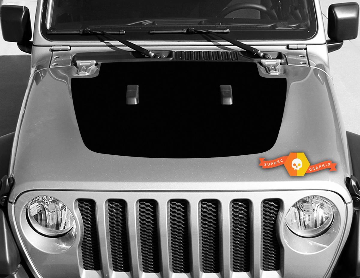 Jeep Gladiator JT Wrangler JL JLU Hood Solid style Vinyl decal sticker Graphics kit for 2018-2021