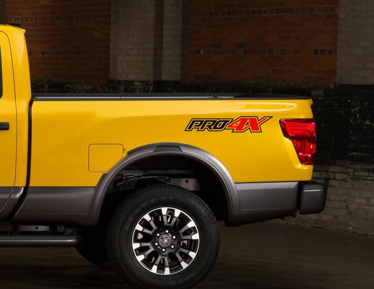Pair of vinyl Stickers Decals designed for Nissan Titan PRO-4X off road
