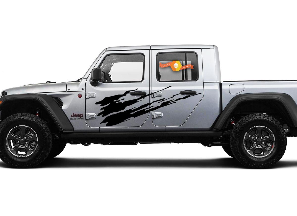 Jeep Gladiator SideExtra Large Side Splash Style Vinyl decal sticker Graphics kit for JT 2018-2021