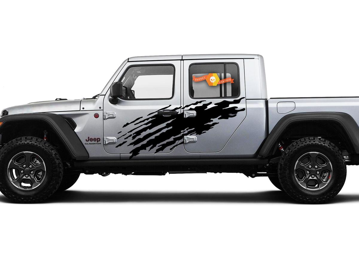 Jeep Gladiator Side Extra Large Side Splash unique Big Style Vinyl decal sticker Graphics kit for JT 2018-2021