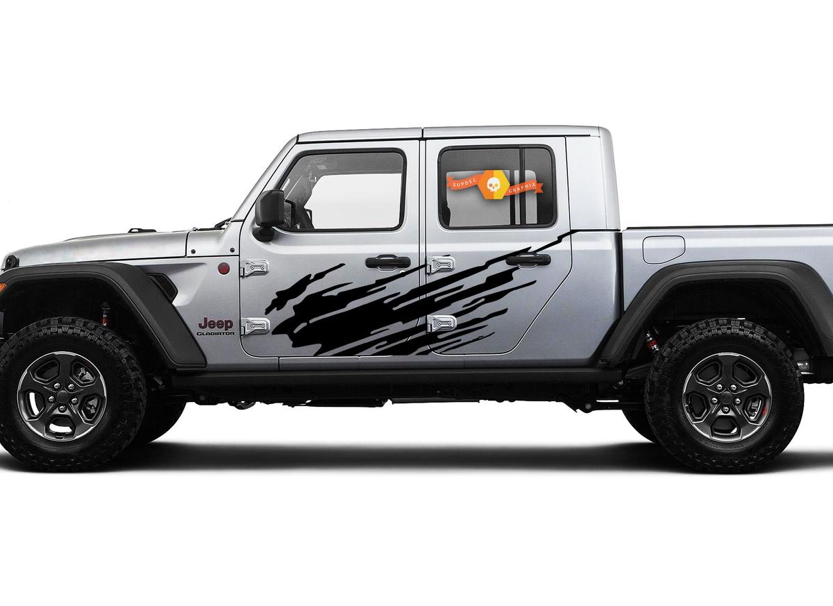 Jeep Gladiator Side Extra Large Side Splash unique Big Two Style Vinyl decal sticker Graphics kit for JT 2018-2021