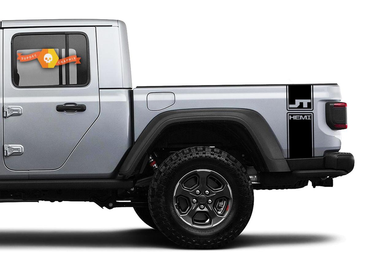 Jeep Gladiator 2 Side  jt bright white 6.4 hemi Sticker Decal Factory Style Body Vinyl Graphic Stripes Kit 2018 - 2021