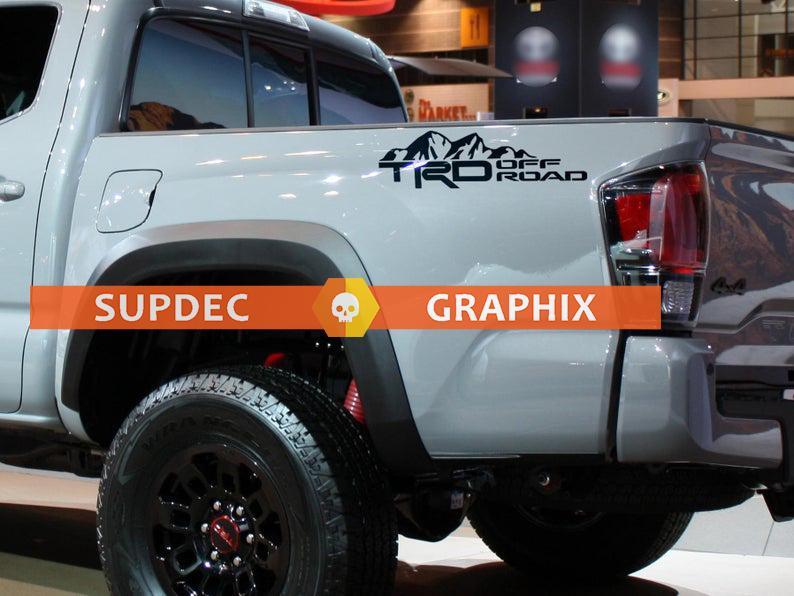 2x TRD ភ្លើង off road Tacoma Tundra FJ Cruiser ស្តីពីរ decal ពណ៌មួយបានជ្រើសរើស
