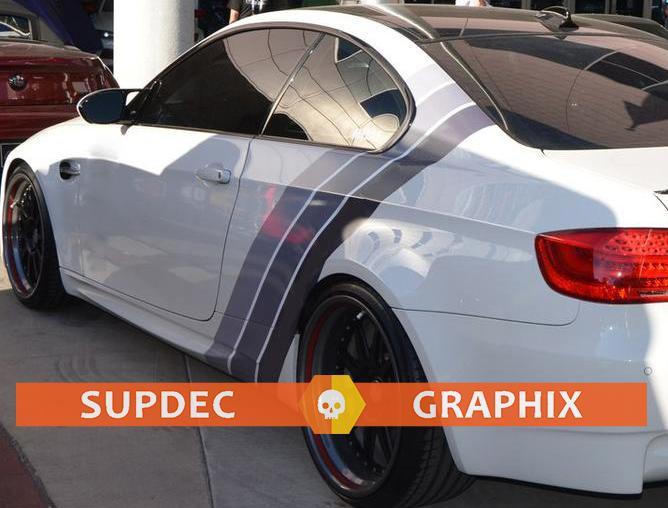 Shadows of Grey Stripes Rally side top Racing BMW Motorsport Performance vinyl decal sticker
