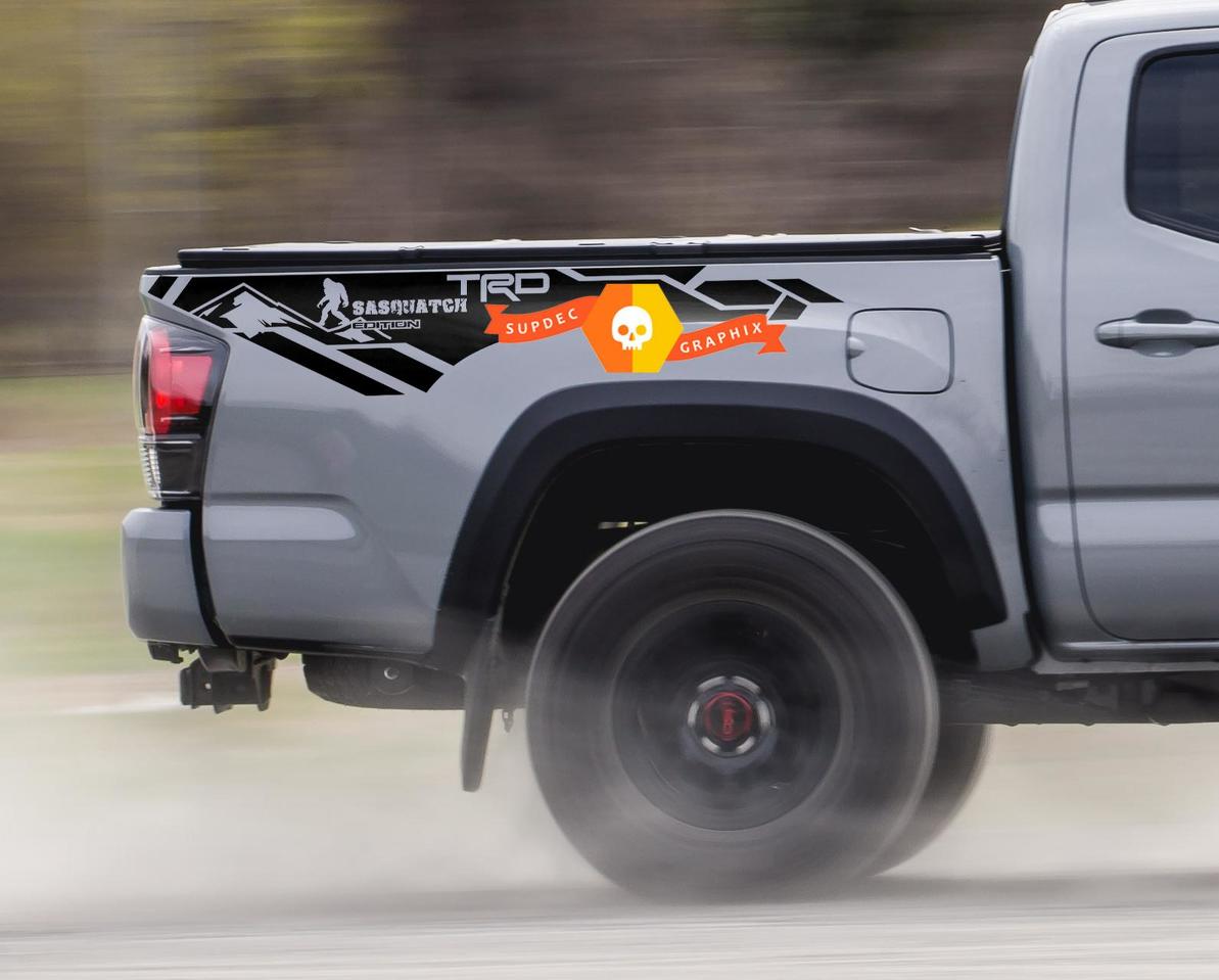 Sasquatch Bigfoot TRD edition Mountain BedSide Vinyl Stickers Decal fit to Tacoma 13-20 or Tundra 13-20