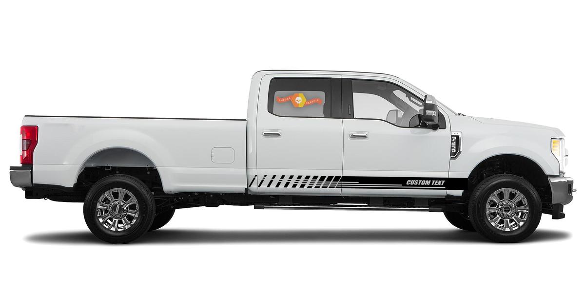 Racing rocker panel stripes vinyl decals stickers for Ford F-250 2020