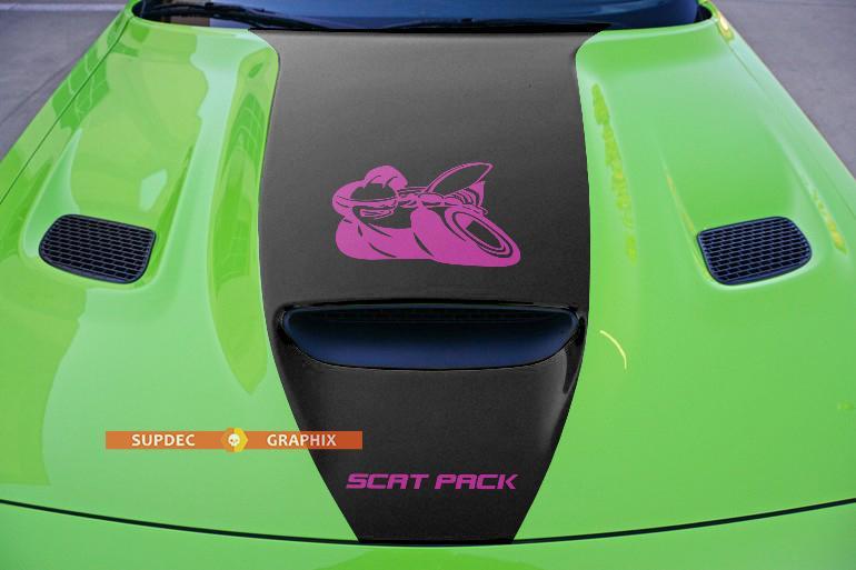 Dodge Challenger Scat Pack Hood Vinyl Sticker Decal Graphic 2 Colors Scatpack