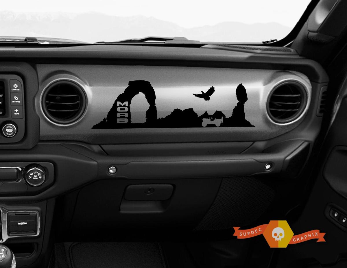 Jeep JT Rubicon Gladiator Dashboard Moab Desert Willys with Scene Vinyl Sticker Decal