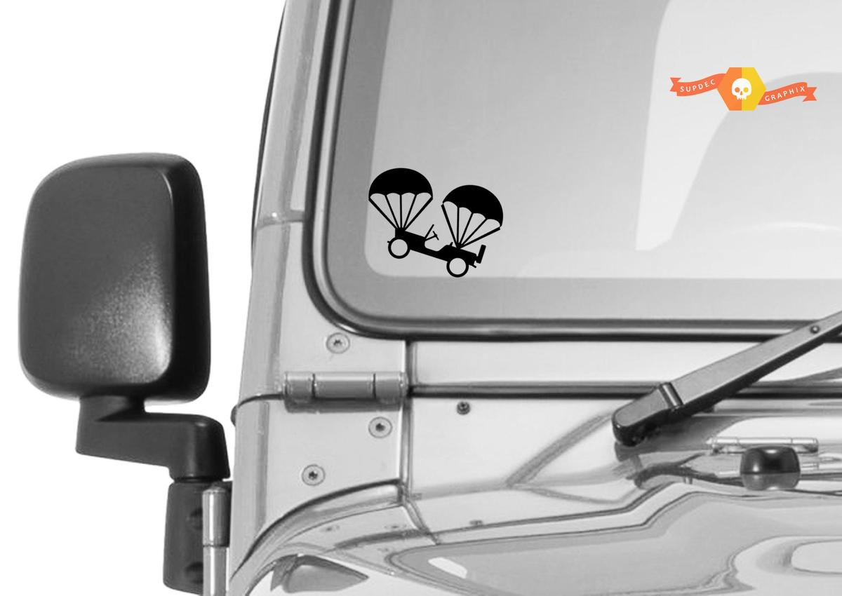 Jeep Windshield Easter Egg Corner Rock Willys 1941 War air drop Vinyl Sticker Decal