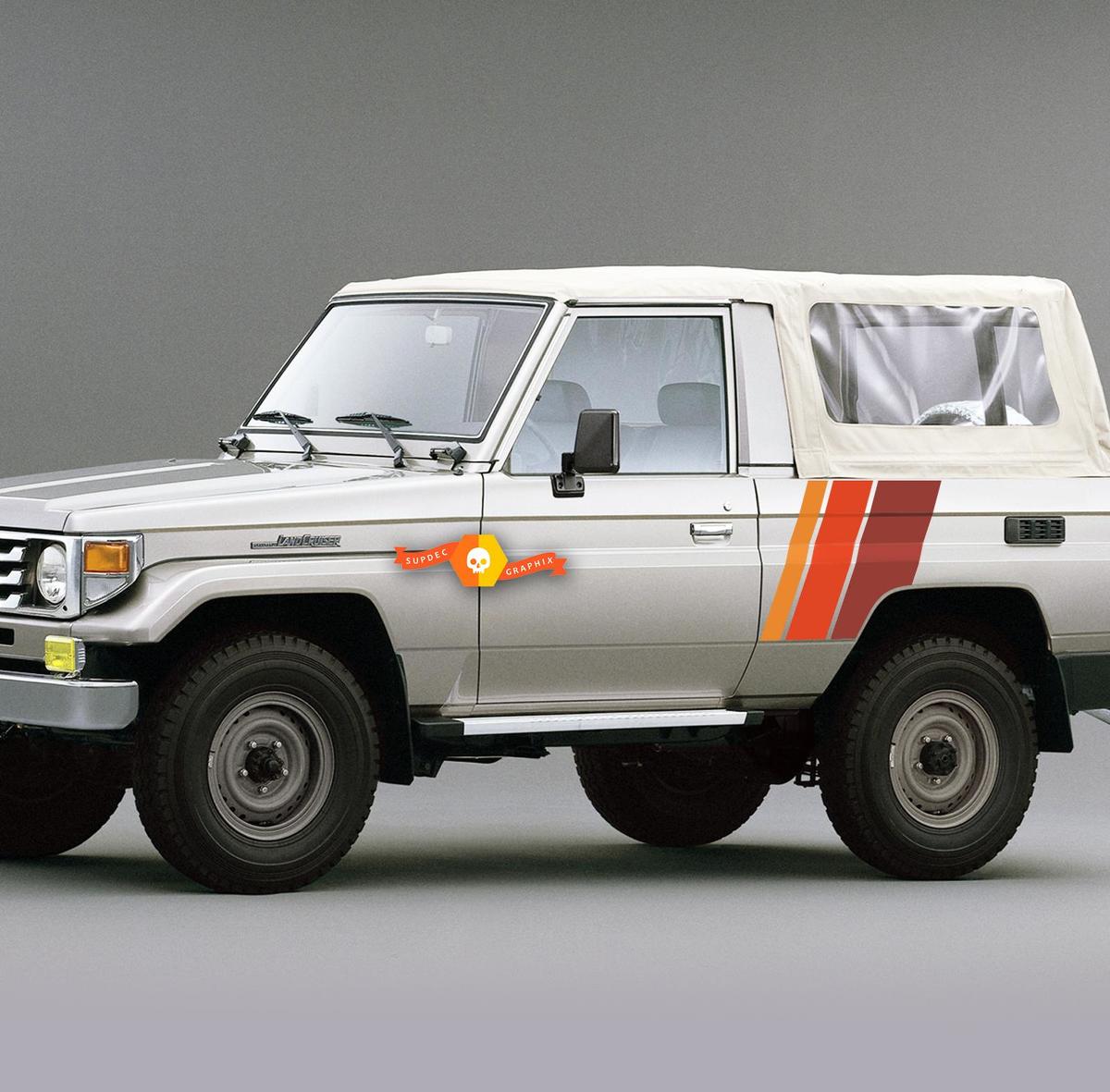 Land Cruiser Retro Stripes Vintage Decal Sticker Graphic Side Bed Stripe Body Kit