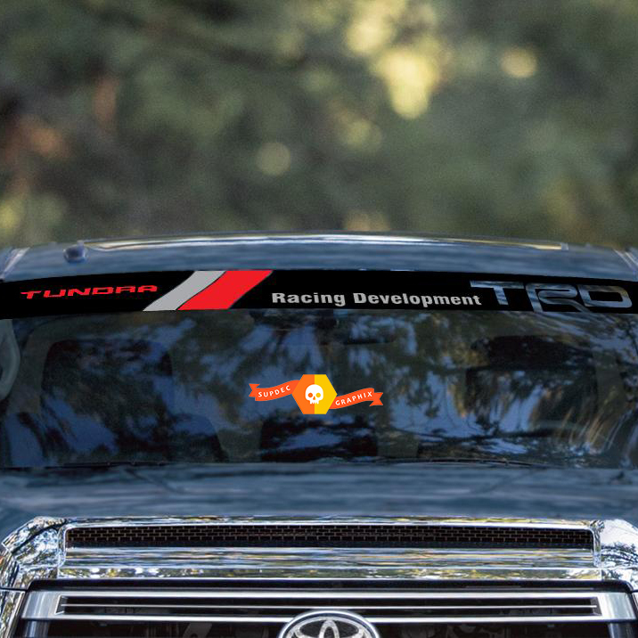 Toyota TRD Tundra Racing Development Vintage Old Style logo Windshield Sticker Decal Sun Strip Visor Windscreen Banner for Tundra
