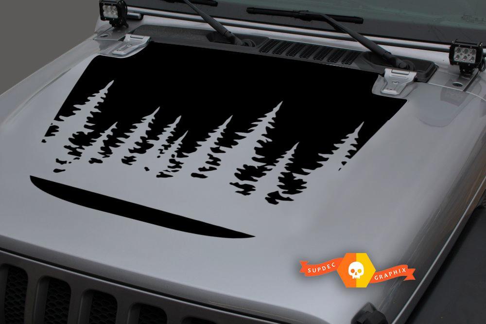Jeep 2018-2021 Gladiator JT Wrangler JL JLU Hood Wild Old Forest Vinyl decal Sticker Graphics