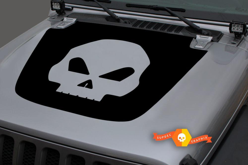 Jeep 2018-2021 Gladiator JT Wrangler JL JLU Hood skull Vinyl decal Sticker Graphics