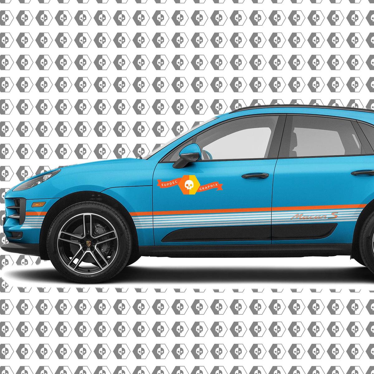 Porsche Macan Macan GTS Macan Turbo Side Stripes Decal Sticker 2014–present
