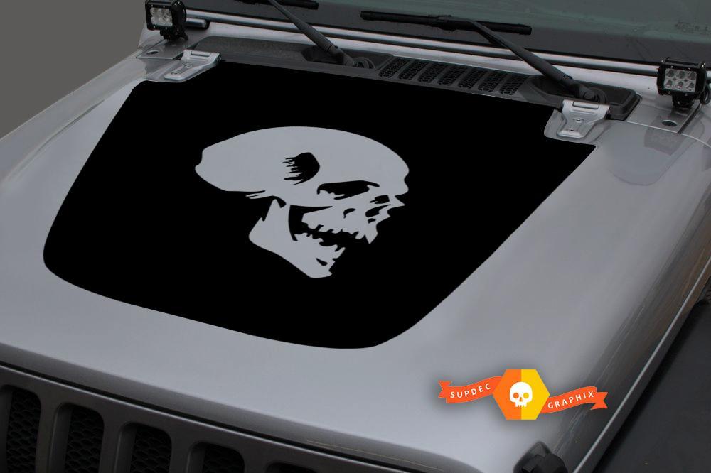 Jeep 2018-2021 Gladiator Wrangler JL JLU  JT Hood Skull Vinyl Decal Sticker Graphic
