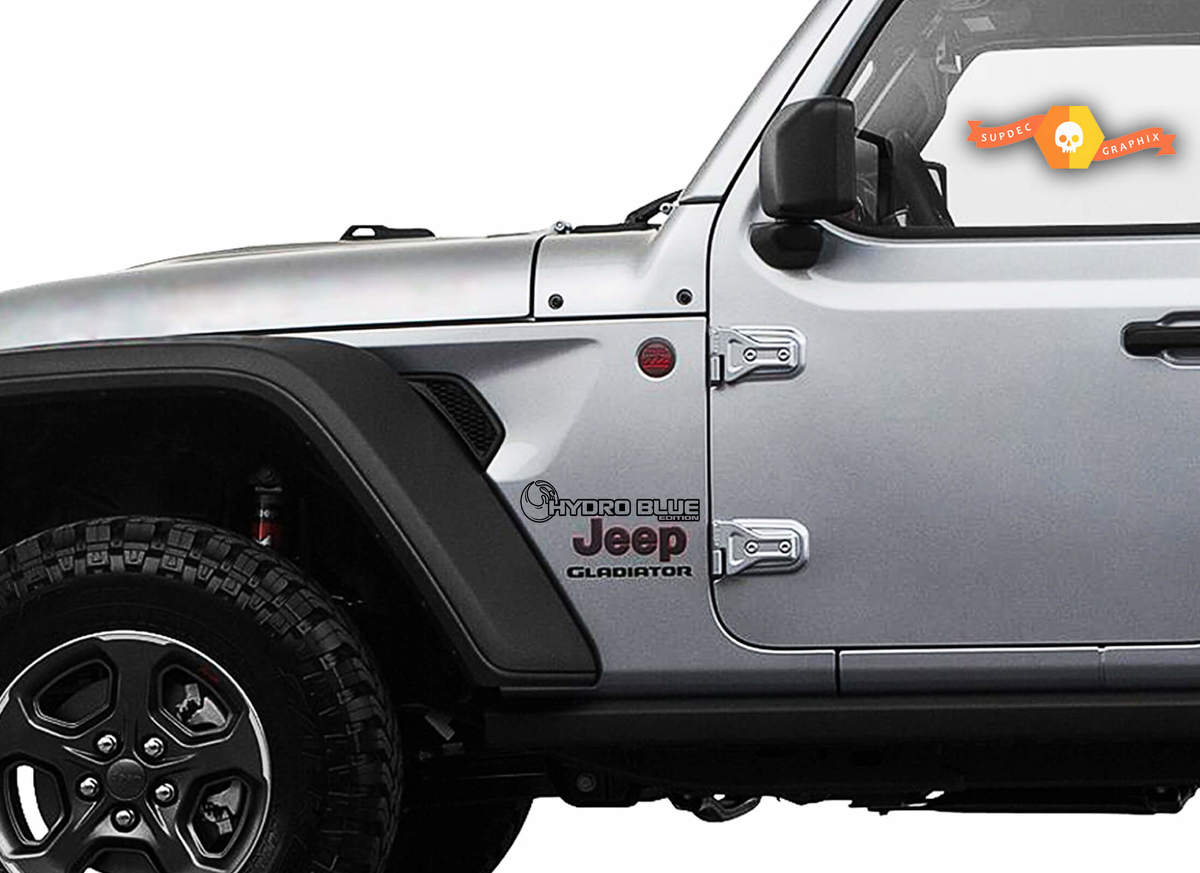 Jeep Wrangler Gladiator Fender  JL JT Hydro Blue Edition Wrangler JL JLU JT Vinyl Sticker Decal Kit