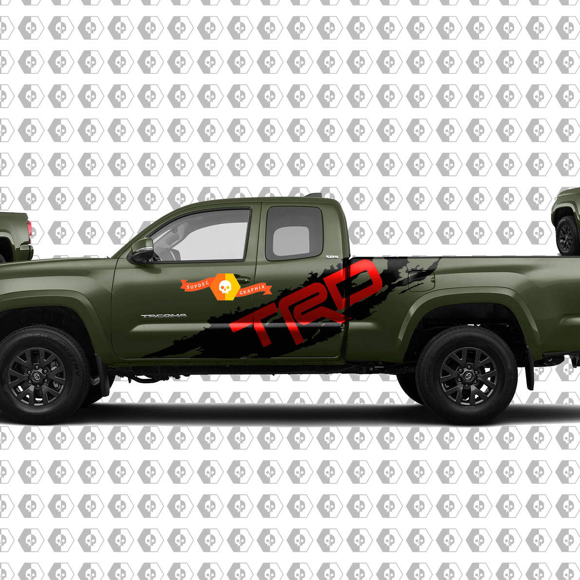 Pair TRD Sport PRO Off Road Splash 2 colors for Tacoma Side Vinyl Stickers Decal fit to Toyota Tacoma Tundra