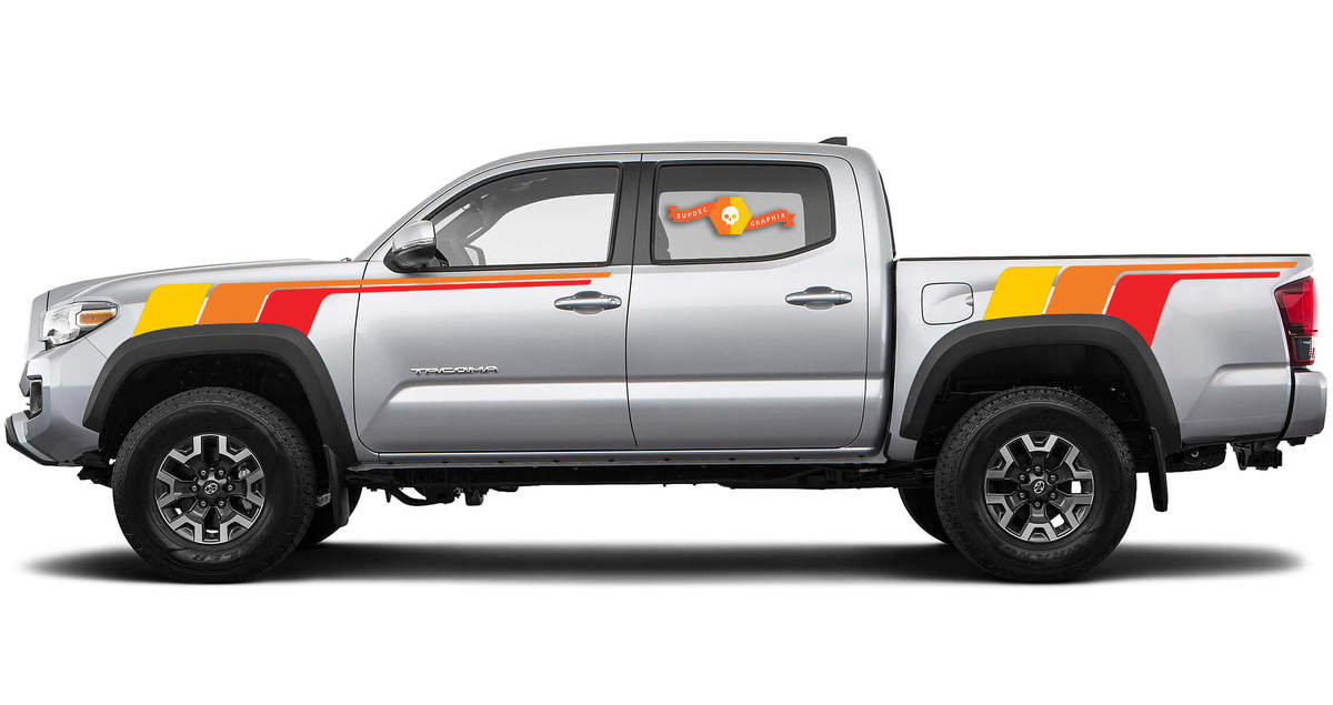 Kit Of Toyota Tacoma 2nd Gen TRD Racing Ivan Stewart retro vintage stripe kit Sport 4x4 Off Road PRO Sticker Decal