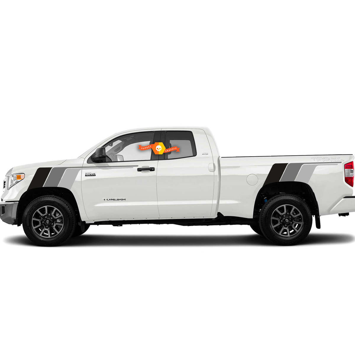Kit Of Toyota Tundra TRD Back To The Future monochrome retro vintage stripe kit Sport 4x4 Off Road PRO Sticker Decal