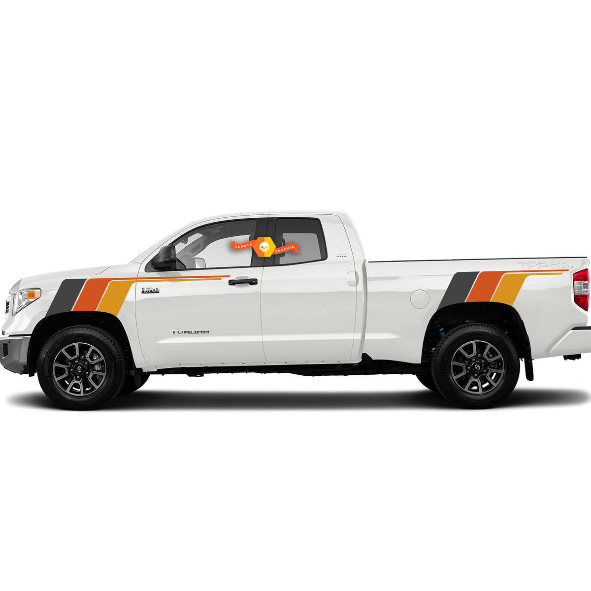 Kit Ya Toyota Tundra TRD De Regreso Al Futuro tema retro quicksand vintage kit de rayas deportivas 4x4 Off Road PRO Calcomanía de Pegatina
