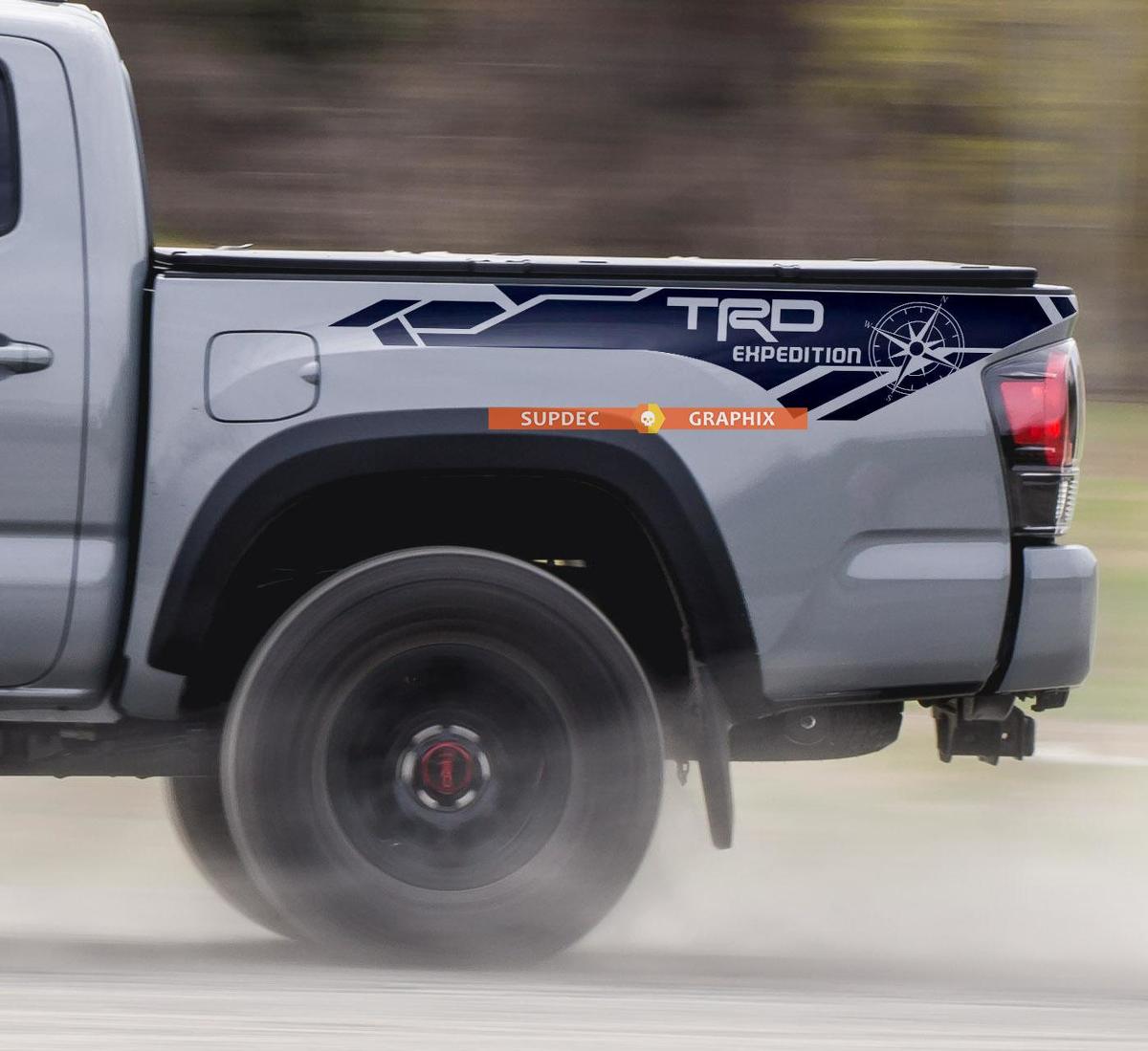 pair of TRD Expedition side Toyota Tacoma vinyl decal sticker fit to Tacoma 2016 - 2020