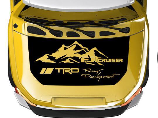 Hood blackout wrap Mountains Racing Development for Toyota FJ Cruiser Sticker Decal any colors