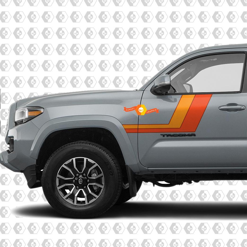 Toyota Tacoma TRD Sport PRO Side retro vintage Stripes Sticker Decal Graphics 2016 - 2020
