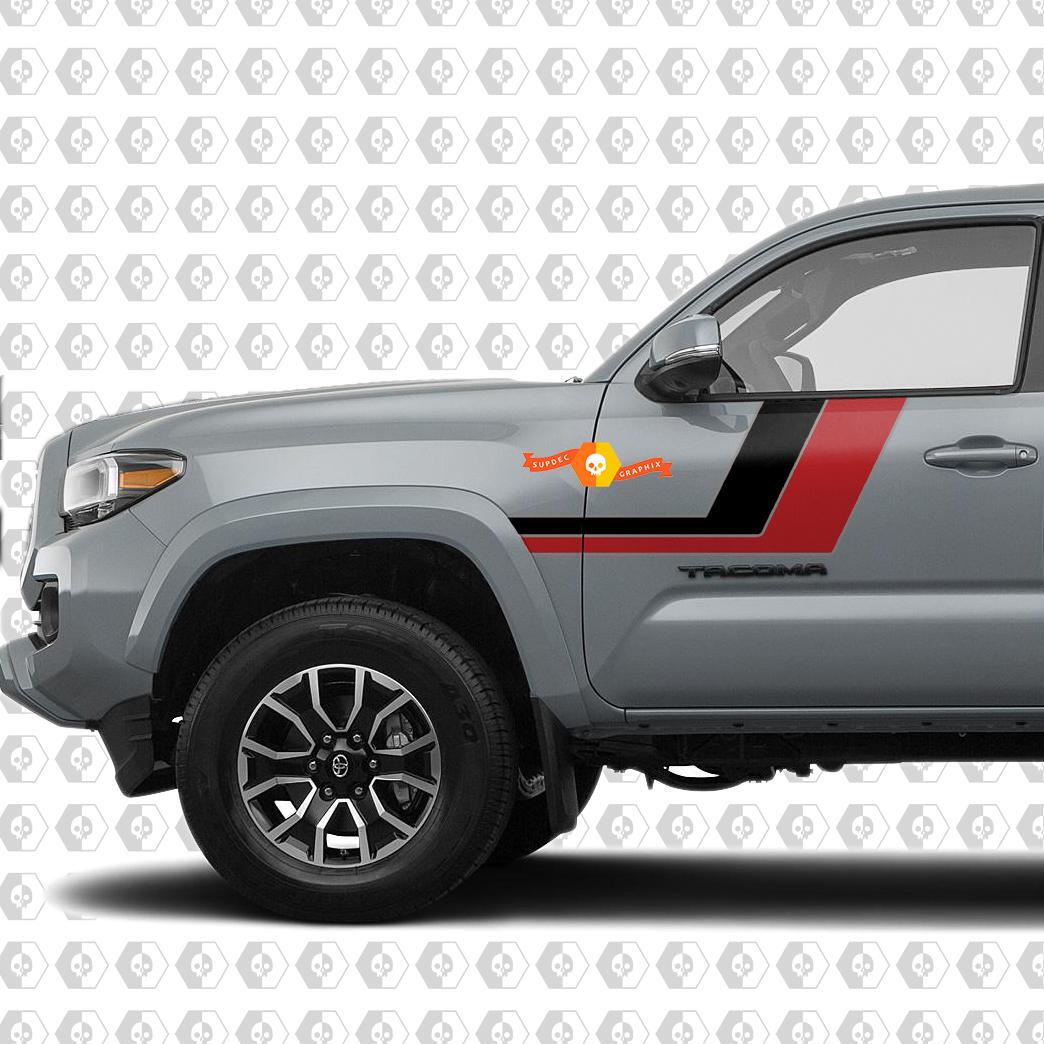 Toyota Tacoma TRD Sport PRO Side Black and Red Stripes Sticker Decal Graphics 2016 - 2020
